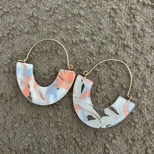 Elegant Gold and Multicolor Hoop Earrings